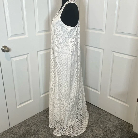 LOVESTITCH Ivory Lace One of a Kind Maxi Dress/Swimsuit Cover NWT Size L